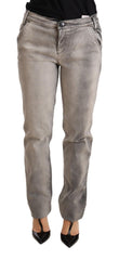 Ermanno Scervino Chic Gray Washed Low Waist Skinny Jeans