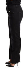 Ermanno Scervino Chic Black Washed Straight Cut Jeans