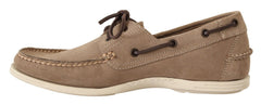 Pollini Elegant Beige Suede Moccasins for the Discerning Gentleman