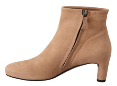 DEL CARLO Elegant Beige Leather Boots