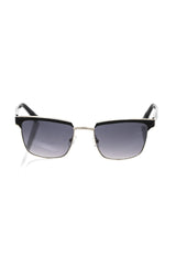 Frankie Morello Black Metallic Fibre Men Sunglasses