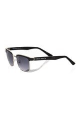 Frankie Morello Black Metallic Fibre Men Sunglasses