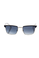 Frankie Morello Black Metallic Fiber Men Sunglass