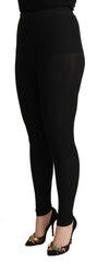 Dolce & Gabbana Elegant High Waist Cashmere-Silk Tights Pants