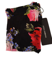 Dolce & Gabbana Floral Noir Nylon Tights - Elegance in Bloom