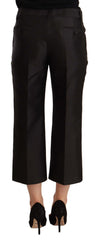 Dolce & Gabbana Chic Silk Cropped Trousers in Timeless Black