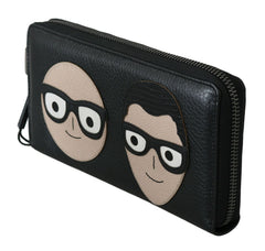 Dolce & Gabbana Elegant Black Leather Continental Wallet