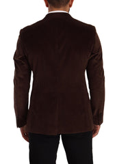 Dolce & Gabbana Elegant Brown Corduroy Slim Fit Blazer