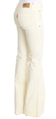 Costume National Chic Off-White Flared Designer Jeans