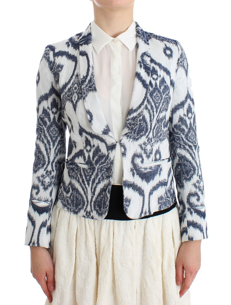 Christian Pellizzari Elegant Two-Tone Blue Short Blazer