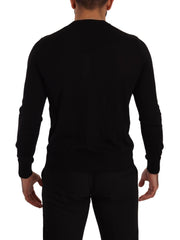 Dolce & Gabbana Elegant V-Neck Black Cashmere Cardigan