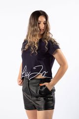 Dolce & Gabbana Black Lambskin Women Shorts