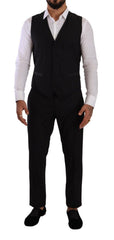 Dolce & Gabbana Elegant Black Three-Piece Martini Fit Suit