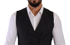 Dolce & Gabbana Elegant Striped Double-Breasted Dress Vest