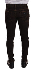 Dolce & Gabbana Brown Distressed Slim Fit Skinny Denim Jeans