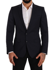 Dolce & Gabbana Sleek Navy Martini Slim Fit Wool Blazer