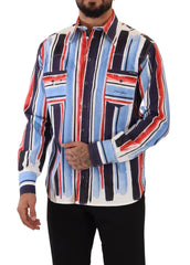 Dolce & Gabbana Elegant Striped Cotton Shirt with Pockets