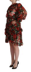 Dolce & Gabbana Floral Silk Mini Knee High Dress