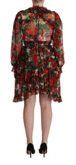 Dolce & Gabbana Floral Silk Mini Knee High Dress