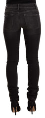 GF Ferre Chic Black Washed Slim Fit Mid Waist Jeans