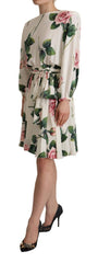 Dolce & Gabbana Elegant Silk Floral A-Line Dress