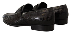 Dolce & Gabbana Elegant Crocodile Leather Moccasin Shoes