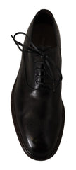 Dolce & Gabbana Elegant Black Leather Derby Formal Shoes