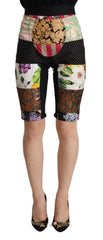 Dolce & Gabbana Elegant Floral Cropped Pants in Purple Hues