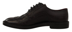 Dolce & Gabbana Elegant Purple Leather Derby Formal Shoes