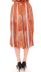 Licia Florio Orange Brown Below-Knee Chic Skirt