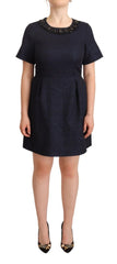 L'Autre Chose Elegant A-Line Embellished Mini Dress