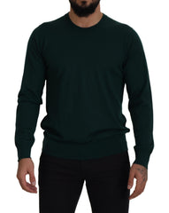 Dolce & Gabbana Elegant Green Crewneck Cashmere Sweater