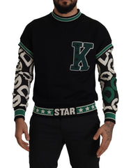 Dolce & Gabbana Regal Crewneck Pullover Sweater - Black & Green