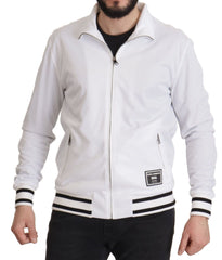 Dolce & Gabbana Sleek White Zip Sweater for Men