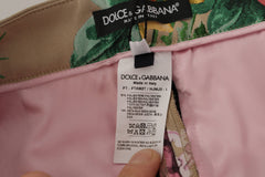 Dolce & Gabbana Beige Floral Dress Formal High Waist Pants