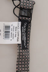 Dolce & Gabbana Black White Flower Pattern Silk Neck Papillon Tie