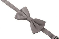 Dolce & Gabbana Gray 100% Silk Adjustable Neck Papillon Tie