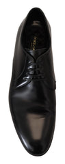 Dolce & Gabbana Elegant Black Leather Derby Shoes