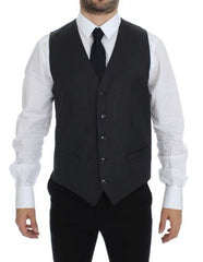 Dolce & Gabbana Elegant Gray Wool Formal Vest