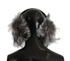 Dolce & Gabbana Elegant Fur and Crystal Ear Muffs