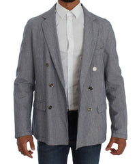 Master Coat Elegant Double-Breasted Blue Blazer