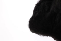 Dolce & Gabbana Chic Black Weasel Fur Hooded Scarf Wrap