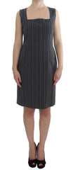 BENCIVENGA Elegant Gray Striped Dress & Blazer Suit Set