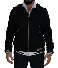 Dolce & Gabbana Elegant Black Bomber Jacket with Hood