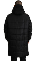 Dolce & Gabbana Black Nylon Hooded Parka Coat Winter Jacket