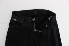 Costume National Sleek Slim Fit Designer Jeans in Classic Black