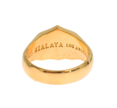 Nialaya Elegant Men's Gold Plated Silver Ring