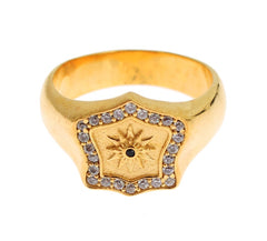 Nialaya Elegant Men's Gold Plated Silver Ring