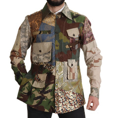 Dolce & Gabbana Patchwork Camouflage Casual Shirt