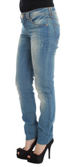 John Galliano Sleek Blue Slim Fit Designer Jeans